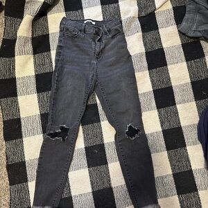 PacSun Dark Gray Distressed Skinny Jeans